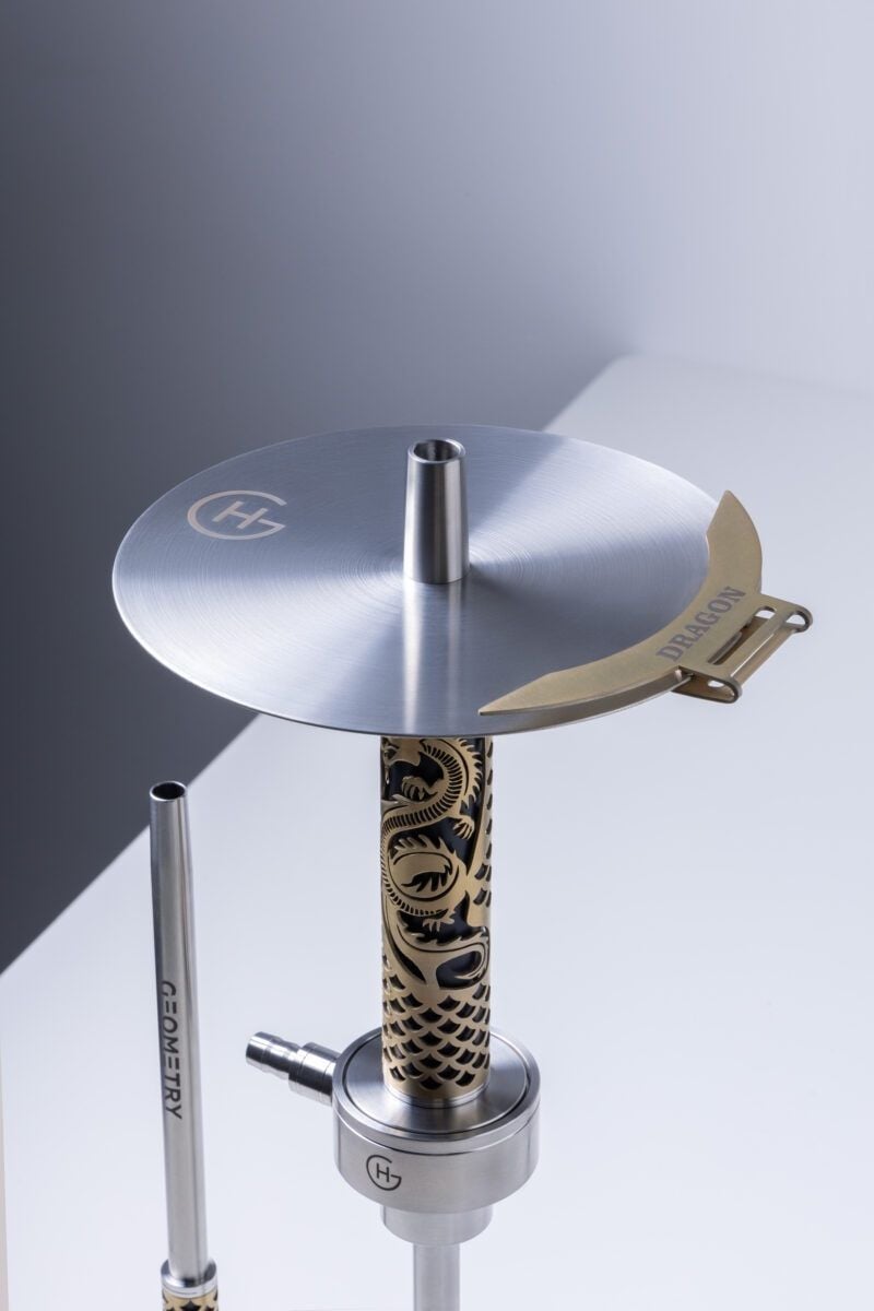 Geometry Hookah Steel Gold DRAGON  Big Bro Nargile Takımı